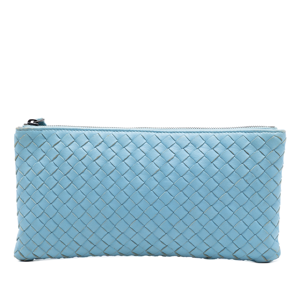 Pre-Loved Bottega Veneta Small Nappa Intrecciato Zip Pouch